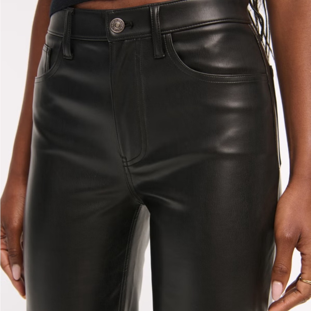 Abercrombie & Fitch Women's Vegan Leather Jeans - Picture 2 of 6